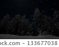 The starry night sky at the summit of Mount Yokote in Shiga Kogen, Nagano Prefecture 133677038