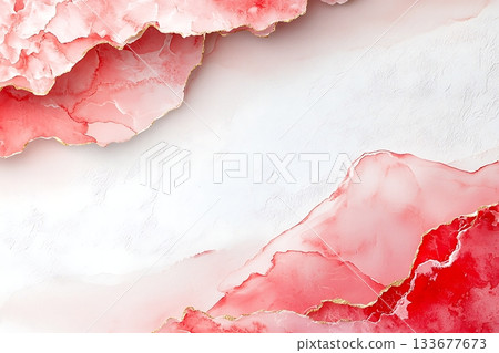 Abstract Art with Pink and Red Fluid Shapes on White Background for Creative Projects Abstract Art with Pink and Red Fluid Shapes on White Background for Creative Projects 133677673