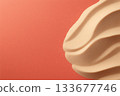 Soft Creamy Texture on a Warm Coral Background Ideal for Food or Cosmetic Themes Soft Creamy Texture on a Warm Coral Background Ideal for Food or Cosmetic Themes 133677746