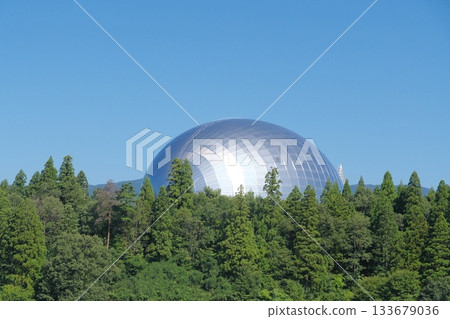 The Dinosaur Hall of the Fukui Prefectural Dinosaur Museum seen from the countryside The Dinosaur Hall of the Fukui Prefectural Dinosaur Museum seen from the countryside 133679036