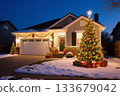 Christmas decoration of a private house 133679042