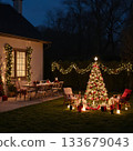 Christmas decoration of a private house 133679043