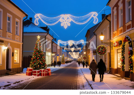 Christmas decoration of the street 133679044