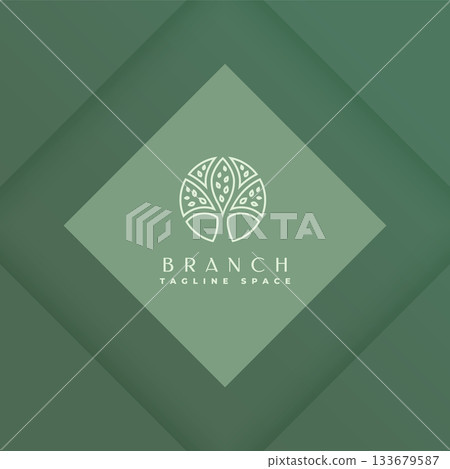 botanical tree logo symbol for organic growth botanical tree logo symbol for organic growth 133679587