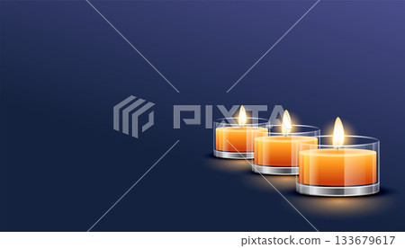decorative tea candle flame with glass holder background decorative tea candle flame with glass holder background 133679617