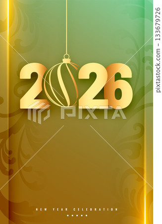 happy new year 2026 festive poster with xmas ball happy new year 2026 festive poster with xmas ball 133679726