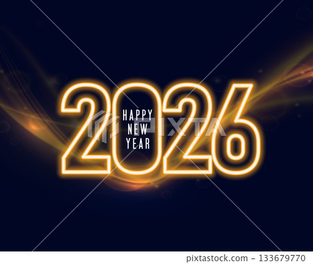 line style glowing 2026 new year festive background 133679770