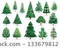 simple Christmas trees vector illustration. 133679812