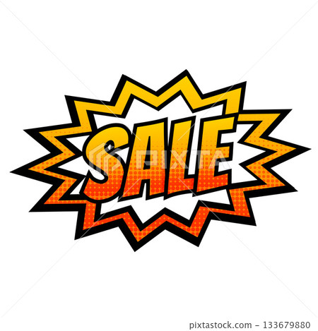 retro style cartoon sale background with halftone effect 133679880