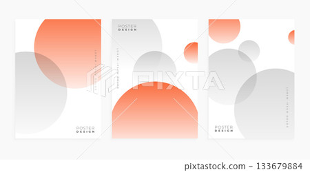 set of circular grey orange gradient tone booklet for presentation 133679884