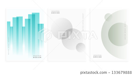 set of soft grey and turquoise gradient shade poster design set of soft grey and turquoise gradient shade poster design 133679888