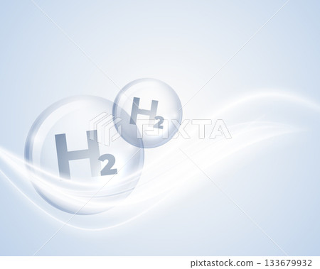 wavy style h2 hydrogen fuel gas energy bubble 133679932