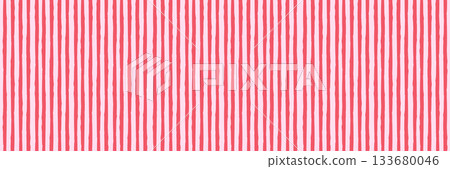 Hand drawn vertical stripe seamless pattern set. Modern pink and red textured linear background for wrapping, decorative paper, and banner design. Hand drawn vertical stripe seamless pattern set. Modern pink and red textured linear background for wrapping, decorative paper, and banner design. 133680046