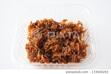 Packed dried baby sardines with Japanese pepper Packed dried baby sardines with Japanese pepper 133680263
