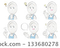 Plate character wearing an apron (pose set) 133680278