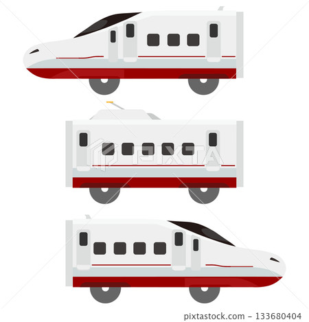 Illustration of a toy-style Nishikyushu Shinkansen N700S "Kamome" (3-car set) Illustration of a toy-style Nishikyushu Shinkansen N700S "Kamome" (3-car set) 133680404