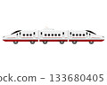 Illustration of the Nishikyushu Shinkansen N700S "Kamome" three-car toy-style train 133680405