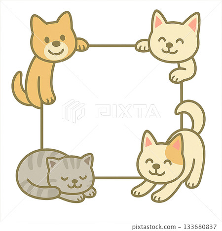 舉著牌子的貓狗 133680837