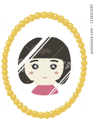 Illustration of a cute girl reflected in a mirror that can be used as a profile or icon Illustration of a cute girl reflected in a mirror that can be used as a profile or icon 133681045