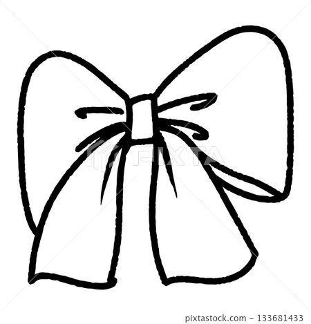Crayon bow hand drawn with line for element, print, illustration and festival 133681433