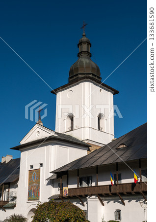 Main Entrance and Bell Tower of Ancient Neamt Monastery, Cultural Hub of Romania 133681590