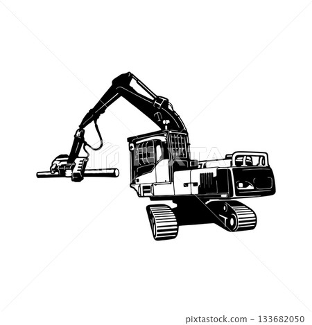 log loader, logging, LH 35 - Heavy Equipment - Heavy Machinery, Construction Machinery Stencil Cut File 133682050