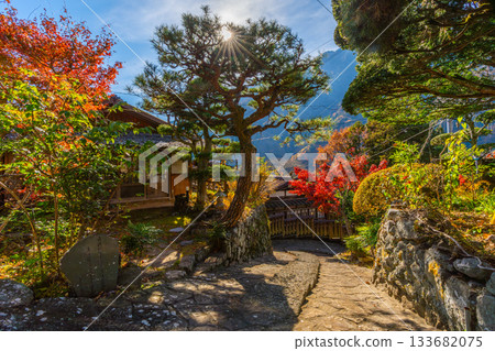 Autumn leaves at Akazawa-juku, Hayakawa Town, Yamanashi Prefecture 133682075