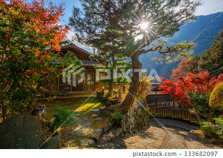 山梨縣早川町赤澤宿的紅葉 山梨縣早川町赤澤宿的紅葉 133682097