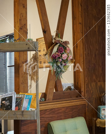 Cafe - A room decorated with miscellaneous items Cafe - A room decorated with miscellaneous items 133682385