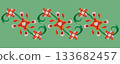 Oriental decorative pattern - vector design combining flowers and curves 133682457