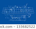 Detailed Industrial Blueprint. Vector 133682522