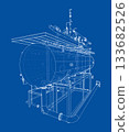 Industrial Equipment Blueprint. Vector 133682526
