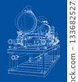 Industrial Machinery Blueprint. Vector 133682527