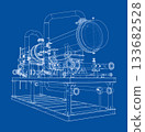 Industrial Machinery Blueprint. Vector 133682528