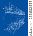 Industrial Equipment Blueprint. Vector 133682535
