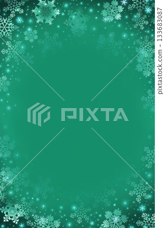 聖誕相框，閃閃發光的雪花，豎向 133683087