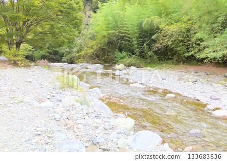 營地旁流著水無川的清澈河水 133683836