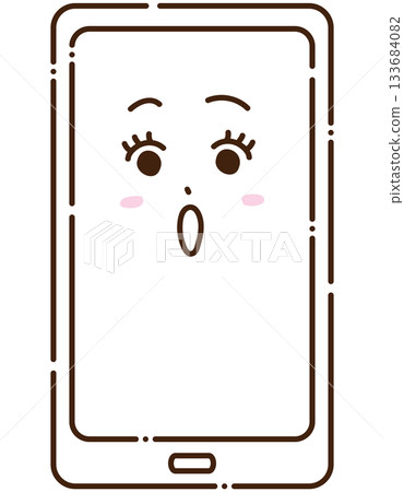 Smartphone, surprised expression, smartphone, surprised, cute character illustration Smartphone, surprised expression, smartphone, surprised, cute character illustration 133684082