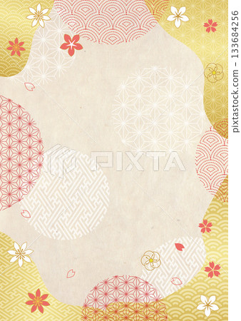 日本圖案與日本紙背景 日本圖案與日本紙背景 133684256