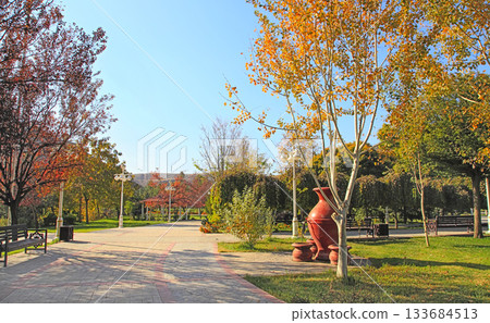 New park in the mountains. Ashkhabad. Turkmenistan. 133684513