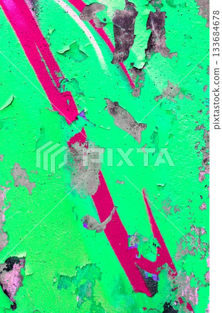 Peeling Neon Graffiti Texture in Bright Green, Pink for 80s, Y2K Aesthetic Peeling Neon Graffiti Texture in Bright Green, Pink for 80s, Y2K Aesthetic 133684678