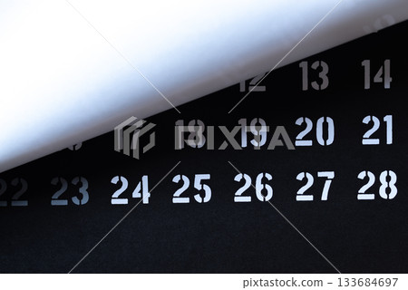 Black and white calendar 133684697