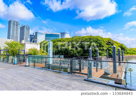 Tokyo, Minato Ward, Takeshiba cityscape, in front of Waters Takeshiba (Takeshiba district pier) Tokyo, Minato Ward, Takeshiba cityscape, in front of Waters Takeshiba (Takeshiba district pier) 133684843