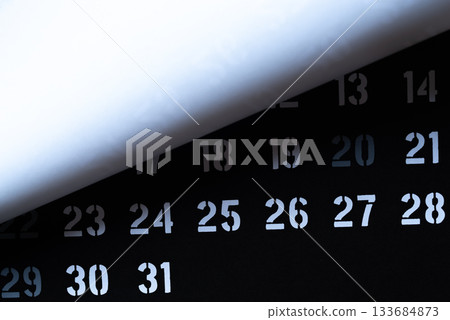 Black and white calendar 133684873