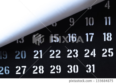 Black and white calendar Black and white calendar 133684875