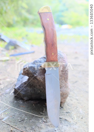 The scene where the camp knife was stuck into the ground The scene where the camp knife was stuck into the ground 133685040