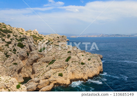 Scenic view of Frioul archipelago near Marseille, France 133685149