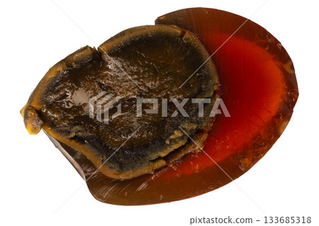 Peeled century eggs on a white background Peeled century eggs on a white background 133685318