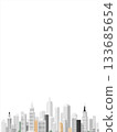 A simple cityscape composition that is easy to use in presentation materials 133685654