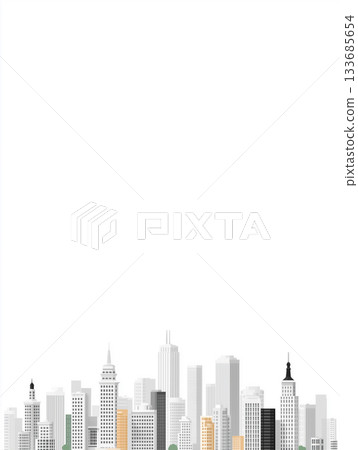 簡潔的城市景觀構圖,易於用於演示材料。 簡潔的城市景觀構圖,易於用於演示材料。 133685654